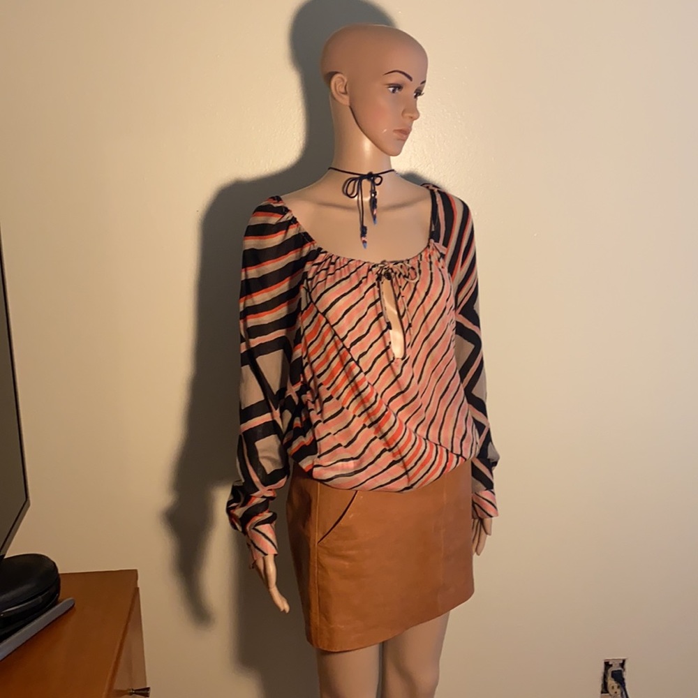 Thakoon Dress Tan Lambskin Leather skirt size 2-4 - Picture 2 of 10